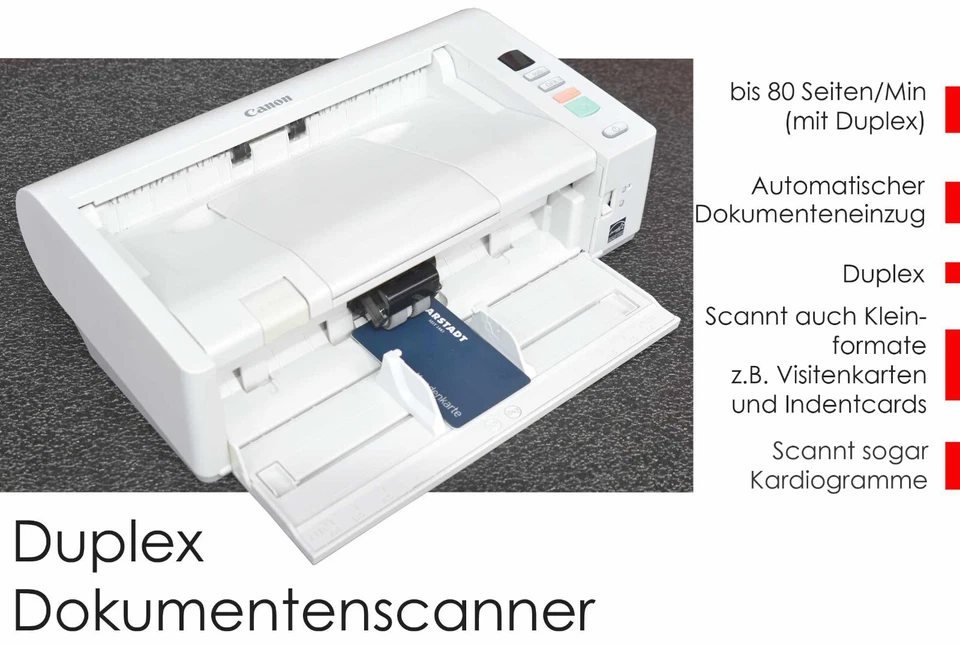 DOKU SCANNER CANON DR-M140 EINZUGSCANNER DUPLEX WINDOWS 7 8 10 11 MIT POWER SUPP - Bild 4 von 4