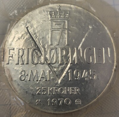 1970 Norway 25 Kronor Silver Coin. Uncirculated Gem. | eBay
