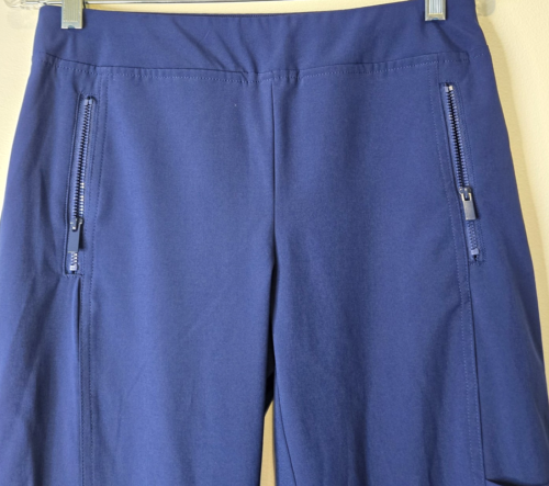 CHICOS Zenergy Sz 00=2 Women's Blue Pull Up Activewear Pants Stretch Zip Pockets - Picture 2 of 13