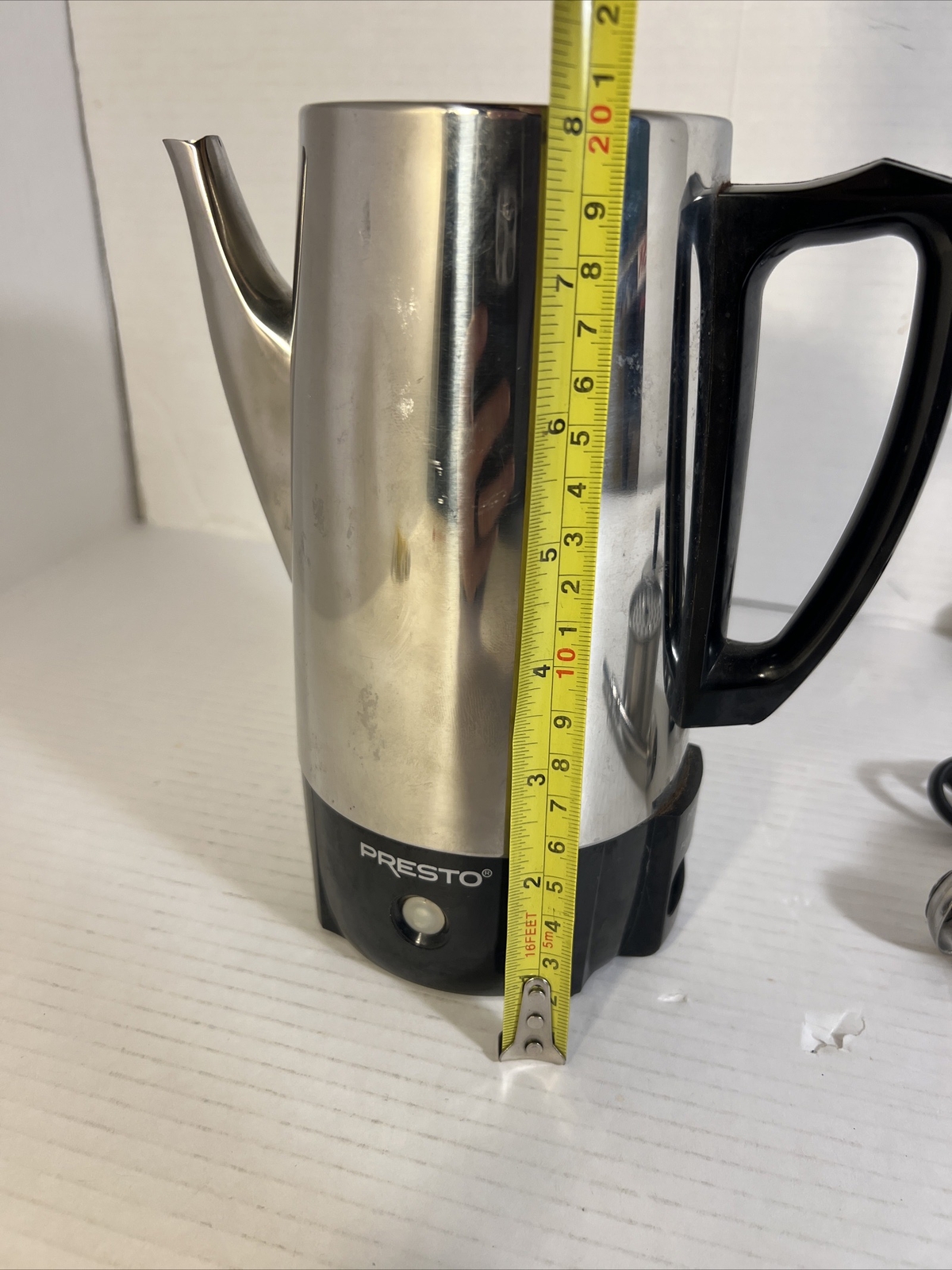 Presto Electric Coffee 2 6 Cup Percolator Pot Model 0282202 W/ Cord