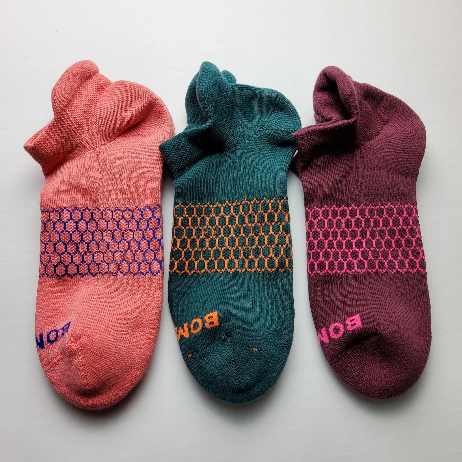 Bombas Solid Ankle Socks Lot Of 3 Size M