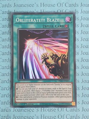 INFO-EN055 Obliterate!!! Blaze Super Rare Yu-Gi-Oh Card 1st Edition New |  eBay