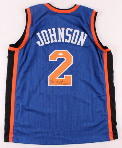 Larry Johnson Signed New York Knicks Jersey (JSA COA) #1 Overall Draft Pck 1991 - Picture 1 of 6
