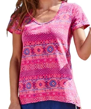 FRESH PRODUCE Extra Small Raspberry $55 Stamped Geo Luna Scoop Top NWT New XS