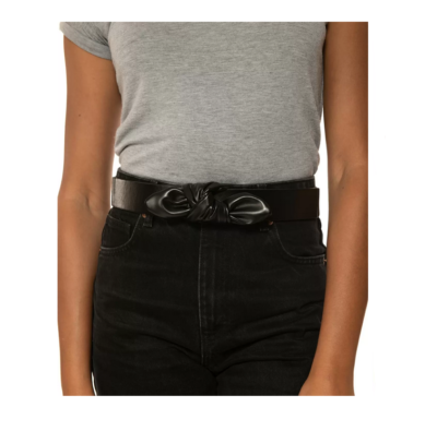 Black Faux Leather Bow‎ Belt M Weenkeey Women Obi Belt Bow Tie Wrap Wide Waistband Faux  main image 3