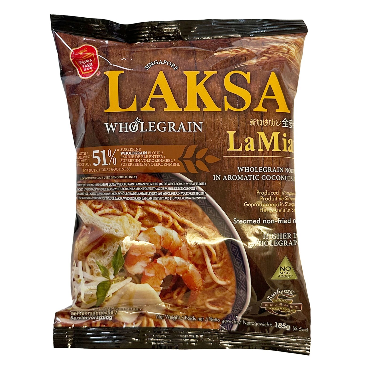 185g Laksa La Mian Vollkorn Instand Nudelsuppe der Marke Wholegrain