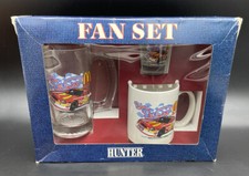 Bill Elliott #94 Hunter Fan Set McDonald's Mug Beer Shot Glass NASCAR Vintage