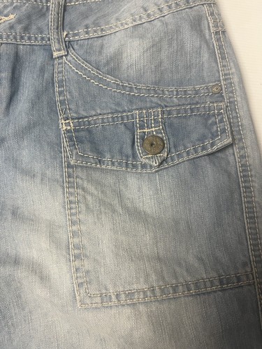 Vintage Rip Curl Jean Shorts Jorts Gwaiam Pixie Walkshort Sz 12 Denim Cargo Low - Bild 2 von 11