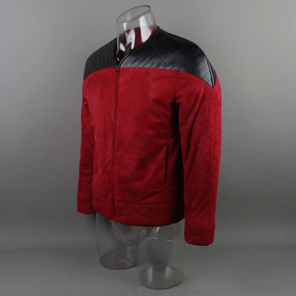 Jaqueta Top TNG Uniformes Red Duty Captain Picard The Next Generation para Cosplay - Imagem 2 de 4