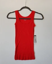 JC Penny JCP Tomato Red Ribbed Tank Top PXS Small Petite NWT NEW