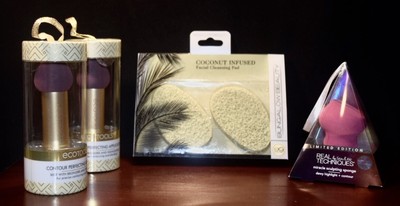 REAL TECHNIQUES Miracle Sculpting Sponge/Coconut Infused Facial Pad & 2 Contour