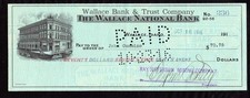 6H185 - 1916  THE WALLACE NATIONAL BANK - WALLACE,IDAHO