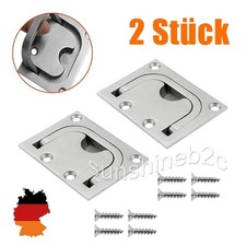 ​2x Einlassgriff Edelstahl V4A Bodenheber Lukenheber lukengriff 76 x 57 mm