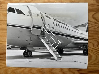 7 x BAC1 11 large press photos Tarom British Eagle Fawcett BUA & VASP