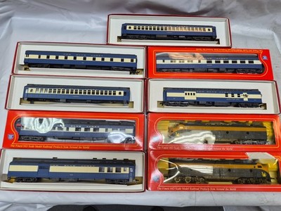 RIVAROSSI & IHC HO JERSEY CENTRAL BLUE COMET 9 PC SET E8 A-A & 7 CARS ''SCARCE''