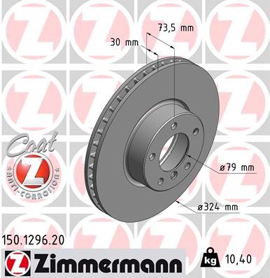 2x BRAKE DISC 150.1296.20 FOR BMW 5E39 M54B22 2.2L M54B30 3.0L M54B25 M57D25 - Picture 2 of 8