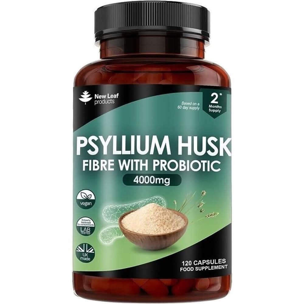 New Leaf Products Psyllium Husk 4000mg Vegan 120 Capsules - 4 Pack - Image 3