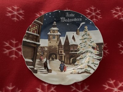 Große KAHLA Porzellan ''Frohe Weihnachtenn'' Teller Kuchen Keksen Obst Ø 26cm wNEU