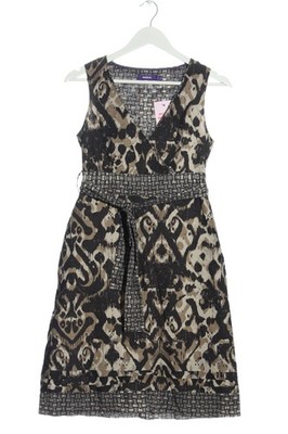 MEXX Minikleid Damen Kleid Gr. DE 36 graubraun-hellbeige-schwarz Elegant