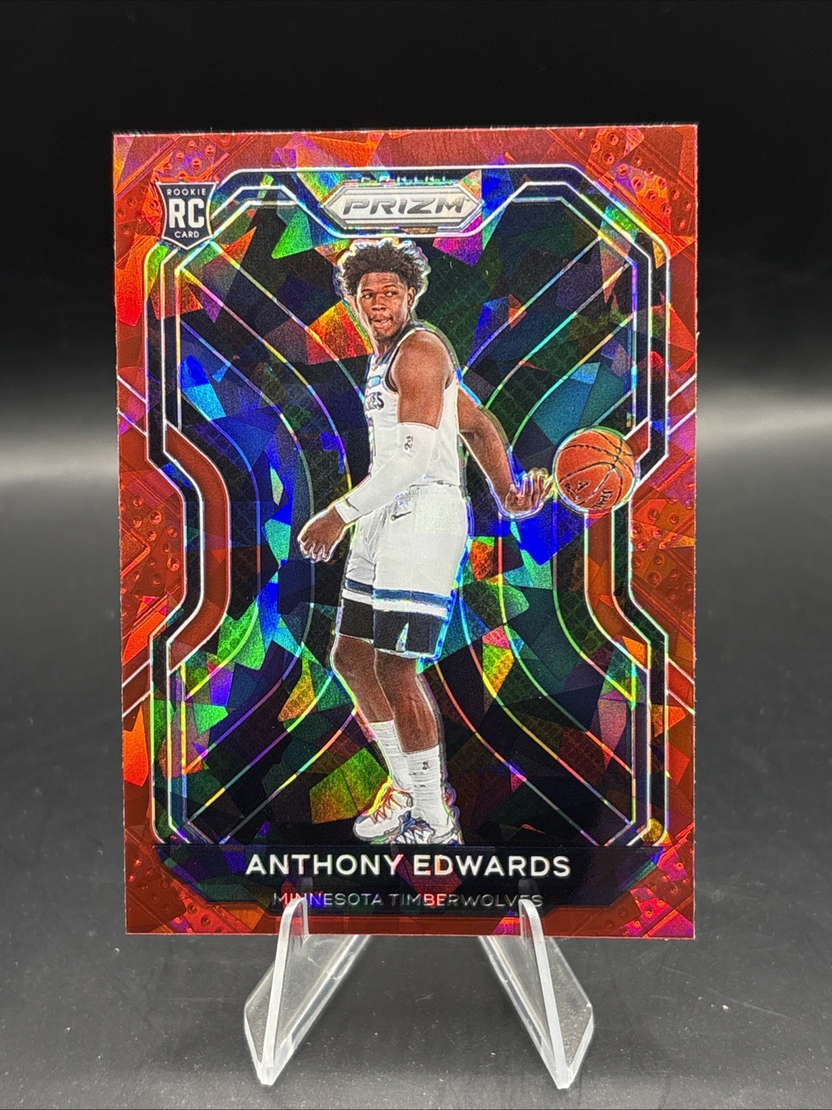 2020-21 Panini Prizm - Anthony Edwards #258 Red Ice Prizm (RC)