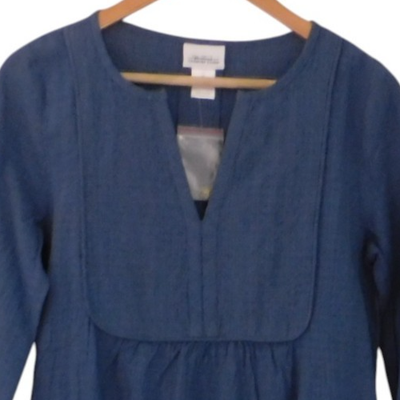 NEW Womens Dress Linen Blend Midi Patio Tiered Muumuu Kaftan Sz Large Blue  | eBay