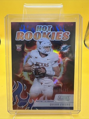 2025 Score Hot Rookies Artist s Proof /35 Quinn Ewers #8 Texas/Miami Dolphins