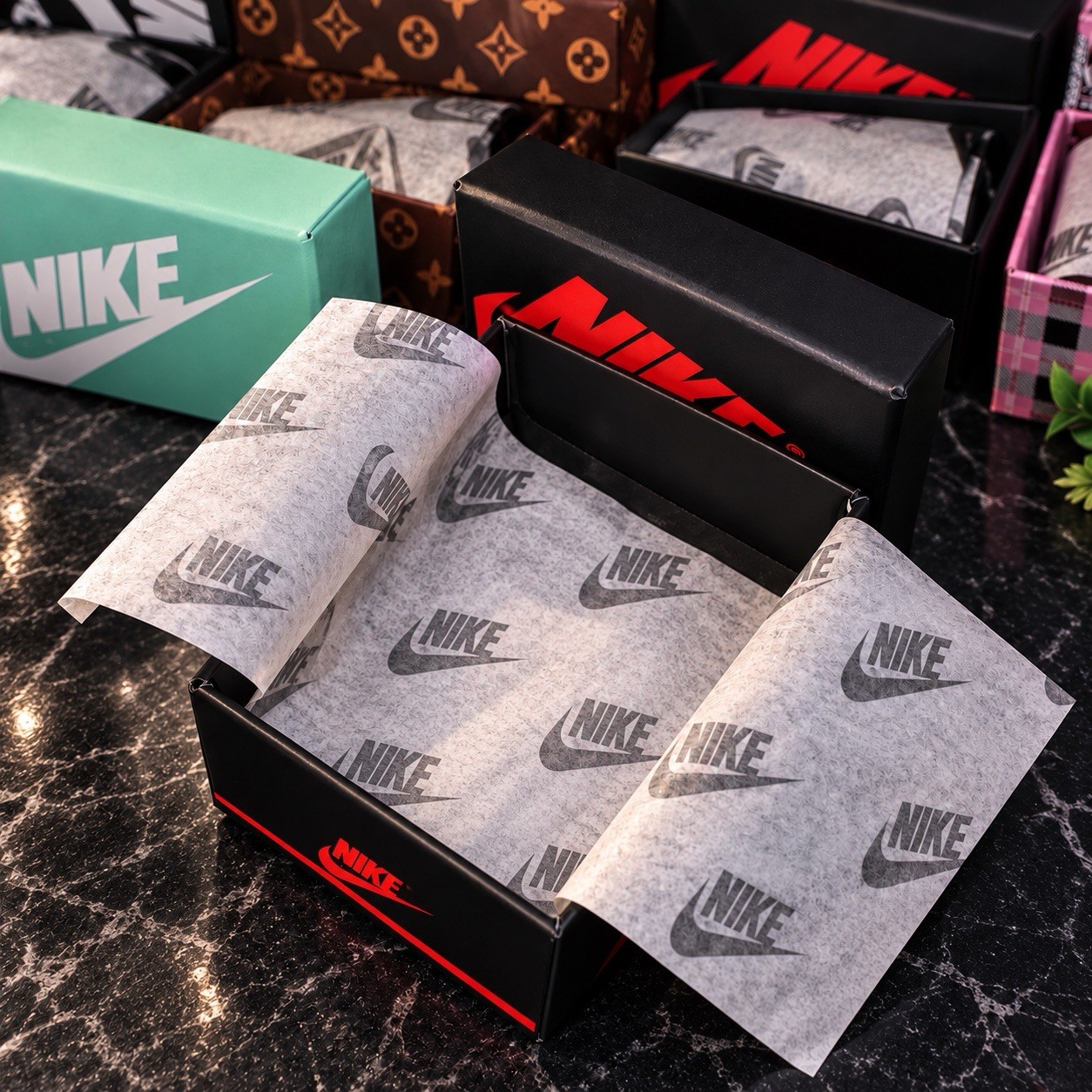 BOOM! Yellow Labubu Bunny Keyring Set + pink sneaker keychain box and tissue image 4