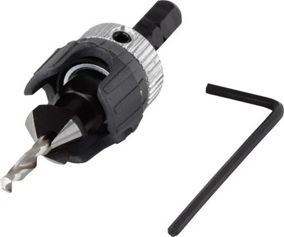 Wolfcraft Vorbohrer- Senkbohrer Ø 3,2 x 12 mm mit Tiefenstopp Bohrer Bohrsenker