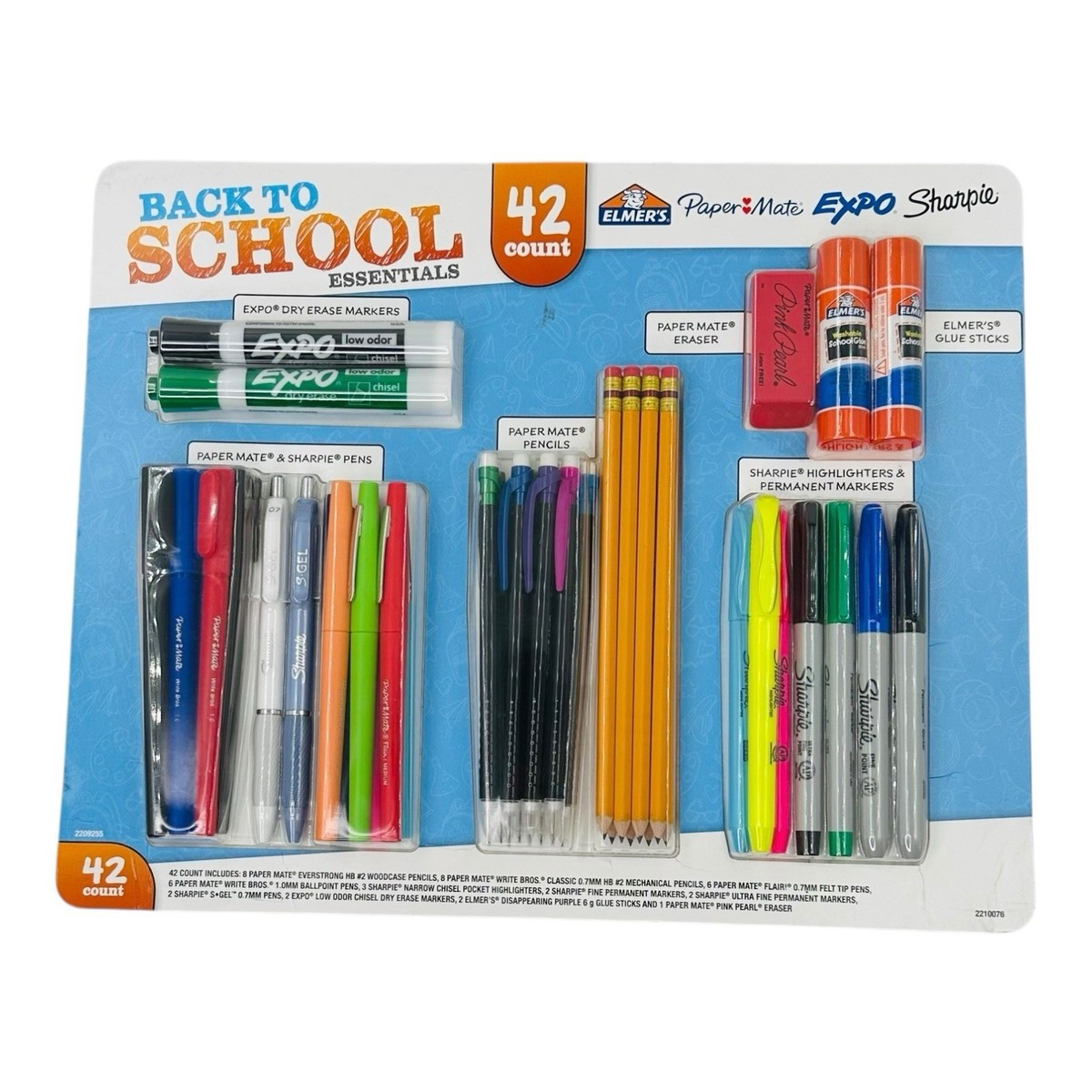 42 Pieces Back To School Essentials Kit Elmers, Paper Mate, Expo