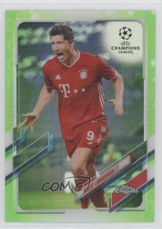 2020 Topps Chrome UCL Neon Green Bubbles Refractor Robert Lewandowski #50 0g9r