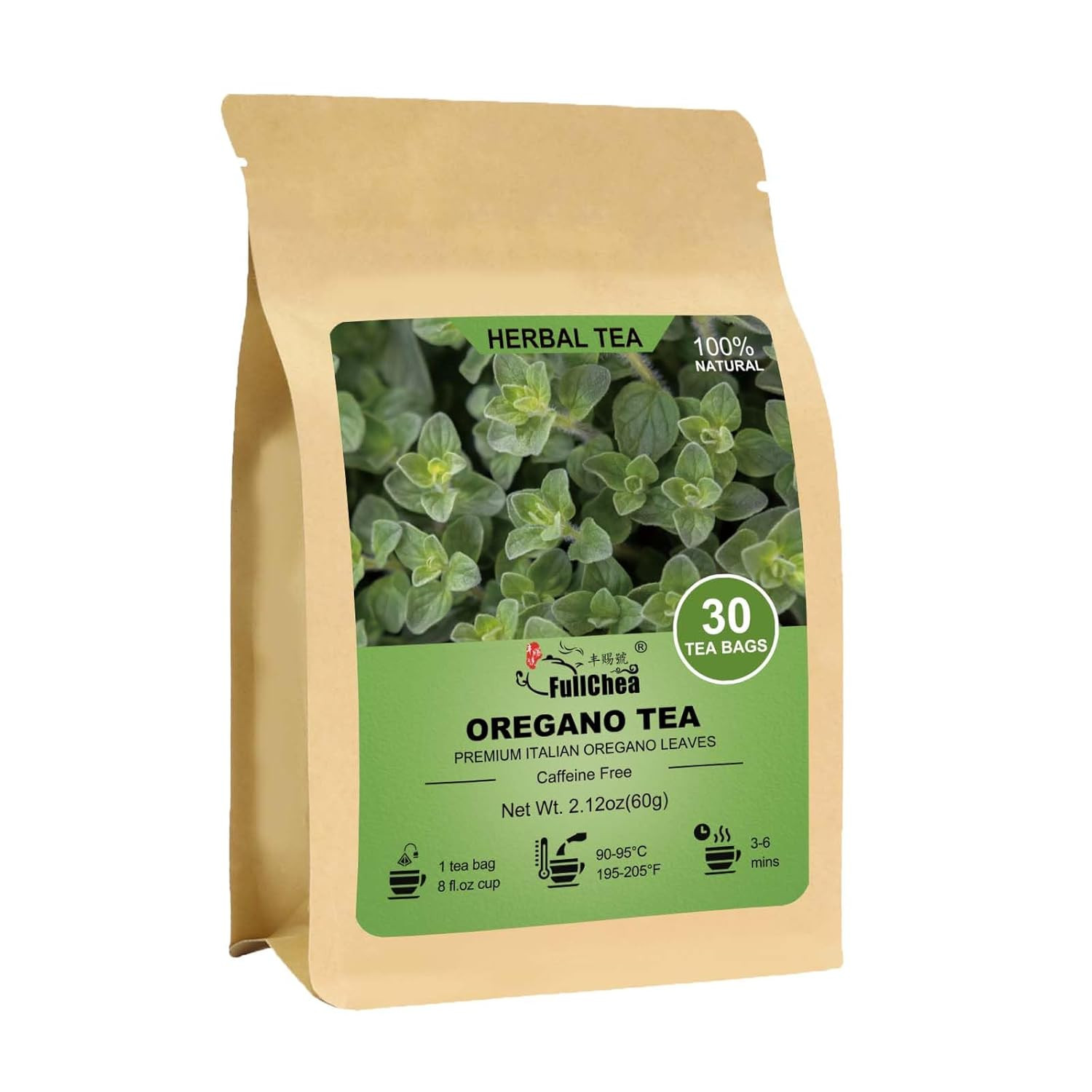 Bags, 30 Teabags, 2g/bag - Premium Oregano Leaves - Non-g