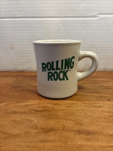 VINTAGE ROLLING ROCK Beer Coffee Mug Heavy Diner Type
