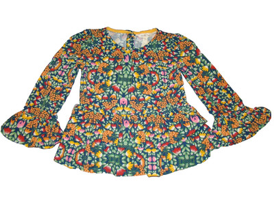Matilda Jane Girls Size 4 Floral MOMENTS WITH YOU Long Sleeve Tunic Top Rayon