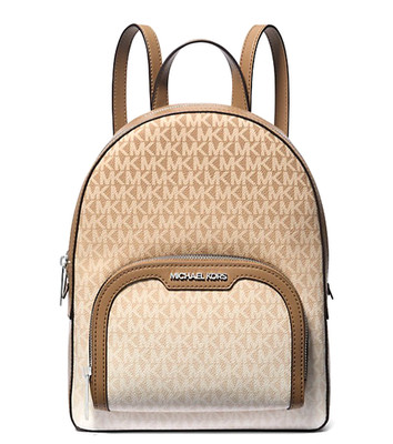 New Michael Kors Jaycee Medium Ombré Signature Logo Backpack Husk