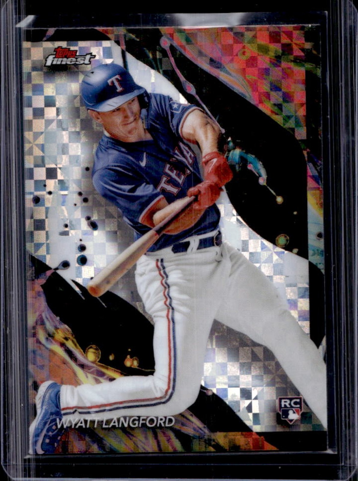 2024 Finest Wyatt Langford RC Checkerboard Refractor #141 Rangers