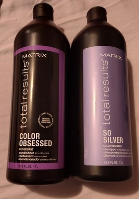 Matrix Total Results Color Obsessed conditioner 33.8 fl oz + so silver shampoo