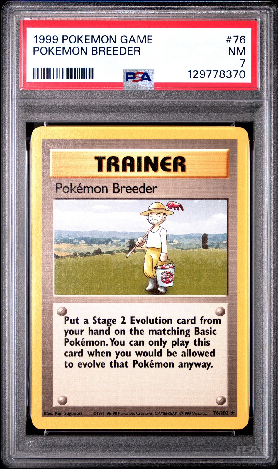 1999 POKEMON BASE SET UNLIMITED #76 POKEMON BREEDER PSA 7