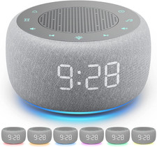 Sound Machine  Alarm Clock 2-In-1, 18 Soothing Sound, 7 Night Light, Sleep Time