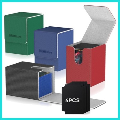 4 Pack Card Deck Box, Commander Deck Box Holds 400+ Single Sleeved Cards with...