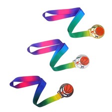 3 Pcs Medals Basketball Gold Silver Bronze for Kids