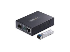 StarTech.com Gigabit Singlemode SM LC Fiber Media Converter, 10/100/1000 Mbps,