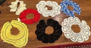 Lot Of 7 Vintage Embroidered Collars