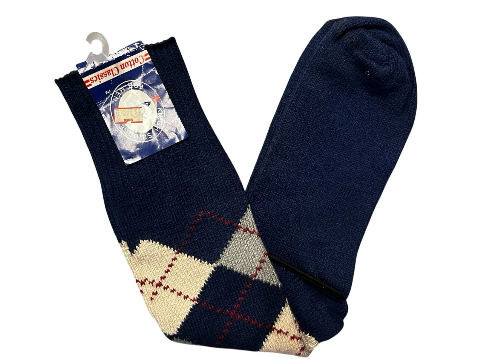 Vtg~KNIGHTS BRIDGE~Men’s Cotton Classics Socks Navy shoe sz 6-12.5 made in USA