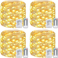 Batteriebetriebene Led Lichterkette 12M 120 Warmweiß Mit Fernbedienung Und Timer