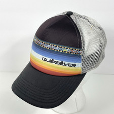 Quicksilver Hat Trucker Cap Black and White Logo Skate Surfing Snowboarding