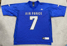 Camiseta deportiva de la Fuerza Aérea para hombre grande azul Falcons NCAA fútbol Adidas 7 malla de nailon de colección