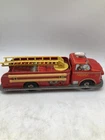 Vintage MARX Red Fire Truck Friction Toy Tin Litho Pressed Steel 1940s 1950s