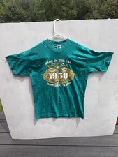 Vintage 90s 1958 Made in USA American Classic Teal Single Stitch Shirt Men's L