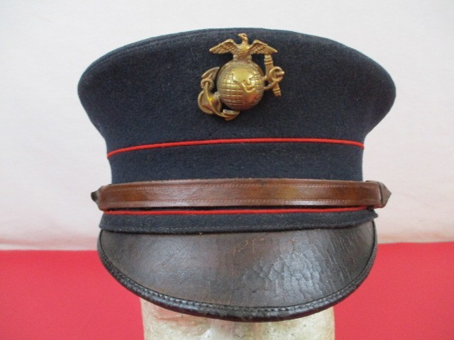 WWI Era USMC Marine Corps P1917 EM Dress Bell Cap w/EGA - Sz 7