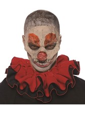 Adults Circus Harlequin Red Black Clown Collar Costume Accessory